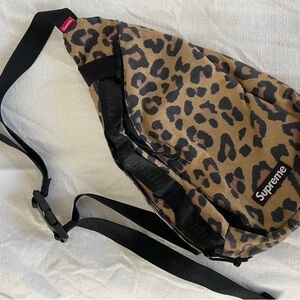 Supreme Leopard Print Sling Bag